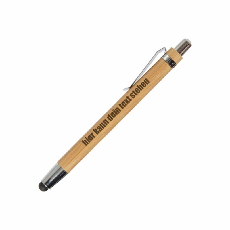 Kugelschreiber Touchpen mit Gravur Bambus personalisiert Holz Geschenk