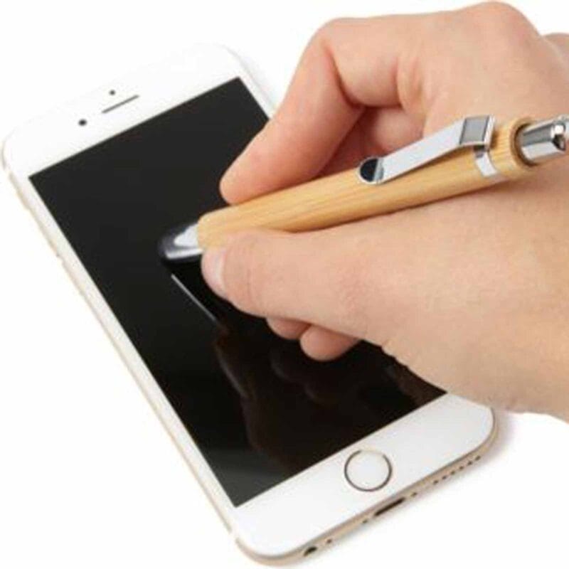 Kugelschreiber Touchpen mit Gravur Bambus personalisiert Holz Geschenk – Bild 3