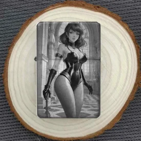 Feuerzeug mit Anime-Motiv einer Manga-Kriegerin, personalisierbar für Fans