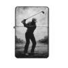 Golfer beim Abschlag Feuerzeug Gravur personalisiert Golf Geschenk