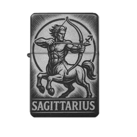 Sternzeichen Schütze Feuerzeug – Zentaur mit Bogen Gravur