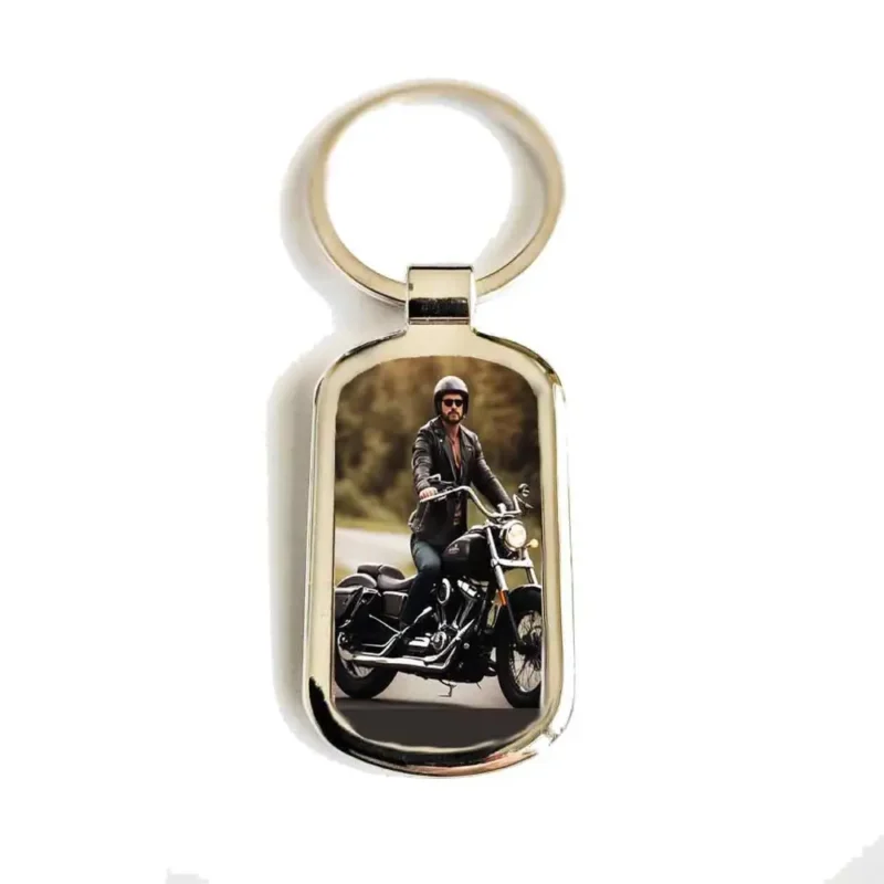 Foto-Motorrad-Schlüsselanhänger mit Gravur – personalisiertes Geschenk für Motorradfahrer und Biker