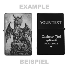 Personalisierbares Feuerzeug mit Drache – Geschenk für Fantasy-Fans