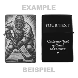 Personalisiertes Sport-Feuerzeug mit Eishockeyspieler-Motiv