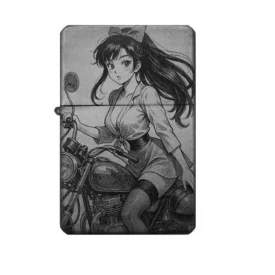 Feuerzeug mit Anime-Krankenschwester Gravur im Retro-Stil
