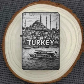 Türkei Sight Seeing Motiv Feuerzeug präsentiert auf Holzplatte