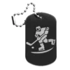 Eishockey-Anhänger – Dogtag mit Lasergravur, schwarze Oberfläche