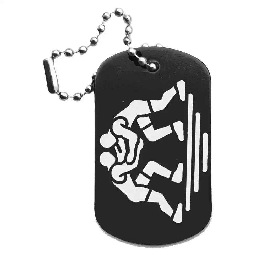 Ringen-Anhänger – Dogtag mit Lasergravur, schwarze Oberfläche