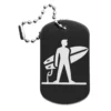 Surfen-Anhänger – Dogtag mit Lasergravur, schwarze Oberfläche