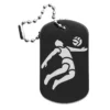 Volleyball-Anhänger – Dogtag mit Lasergravur, schwarze Oberfläche