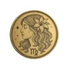 Vorderseite der Sternzeichen Münze "Jungfrau" aus Messing mit astrologischer Gravur.