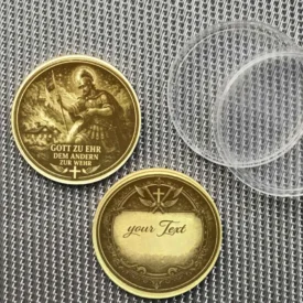 St. Florian Münze in Schutzkapsel und Geschenkverpackung als Präsent für Ehrungen - mit eigener Textgravur