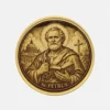 Detailansicht Messingmünze St. Peter Schutzpatron der Fischer mit Schlüsseln und Bibel