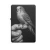Graviertes Ziervogel-Feuerzeug, handzahmer Wellensittich auf schwarzem Metallgehäuse, Geschenkidee.