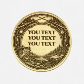 Personalisierte Angler Münze Messing | Petri Heil Glücksbringer - Rückseite