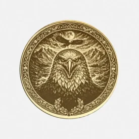 Krafttier Adler / Totemtier Messing Münze