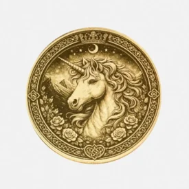 Krafttier Einhorn - Totemtier Messing Münze