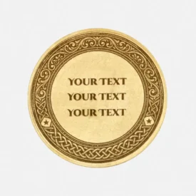 Krafttier Hirsch / Totemtier Messing Münze Beispiel Personalisierung Rückseite mit Text