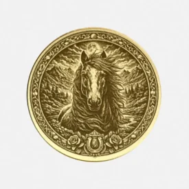 Krafttier Pferd - Totemtier Messing Münze
