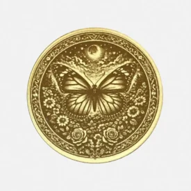 Krafttier Schmetterling / Totemtier Messing Münze